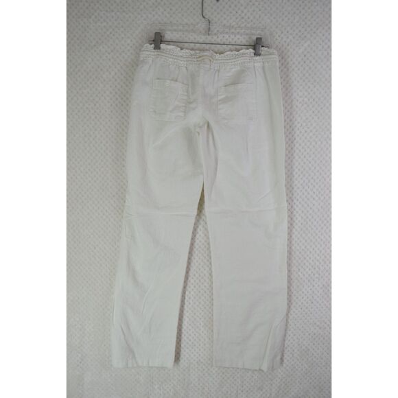 Roxy Oceanside Women's Medium White Linen Blend Beach Pants - Picture 6 of 16
